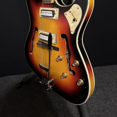 1960’s Stewart Burns Offset Style Hollowbody Guitar Sunburst Japan Made #305 image 6