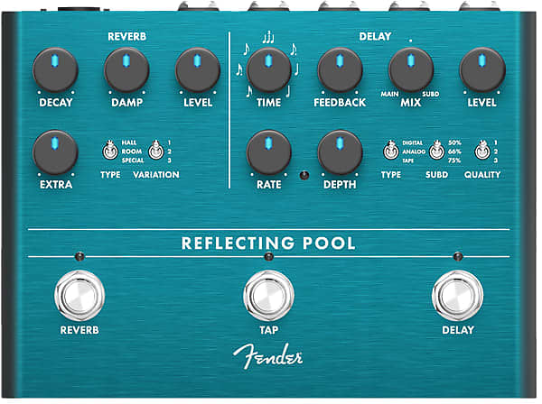 Fender Reflecting Pool Delay/Reverb Analog Guitar Effects Stomp Box Pedal image 1