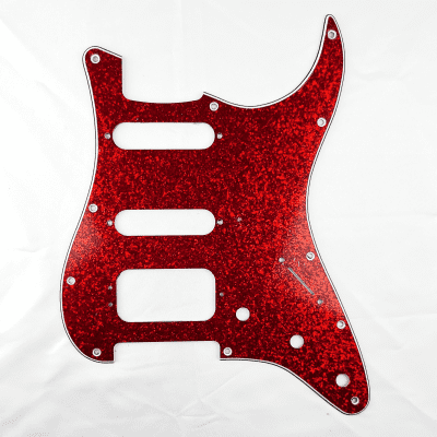 D'Andrea 4-Ply Stratocaster Pickguard HSS Red Sparkle for sale