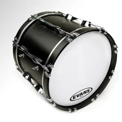 Evans 24" MX1 White Marching Bass Drumhead image 2