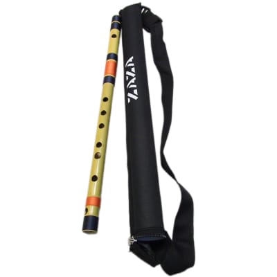 Zaza Percussion- Professional Scale F Bass 29'' Inches Polished Bamboo Bansuri Flute (Indian Flute) With Carry Bag image 2