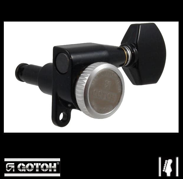 GOTOH Schaller SG360-MGT 6 in-line Staggered Locking Tuners - BLACK TK-7768-003 image 1