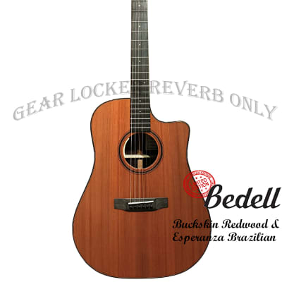 Bedell LTD-DC-RWBR Limited Edition Buckskin Redwood & Esperanza Brazilian Dreadnought cutaway with L.R. Baggs electronic guitar image 3