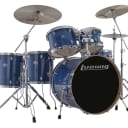 Evolution Maple 6 pc. Drumkit with Free 8" tom, Hardware and Zildjian ZBT Cymbals- Transparent Blue