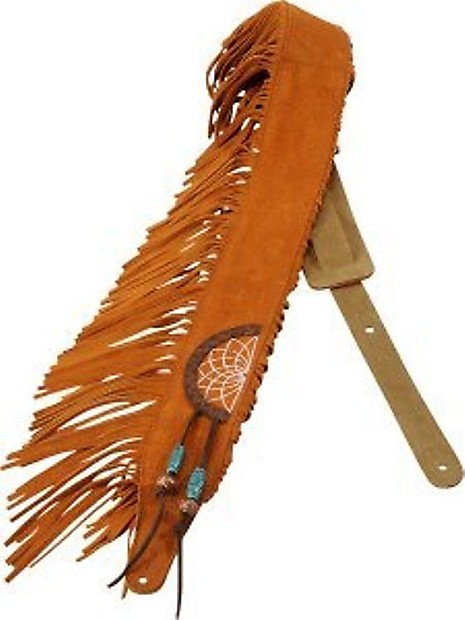 Levy's Leathers Guitar Strap, MS17AIF-006, 2 1/2' suede leather guitar strap with American Indian leather appliquÃƒÂ© and embroidery design image 1