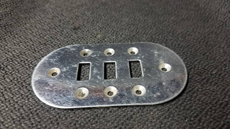 Teisco? 3 Switch Switch Mounting Plate 1960s Chrome | Reverb