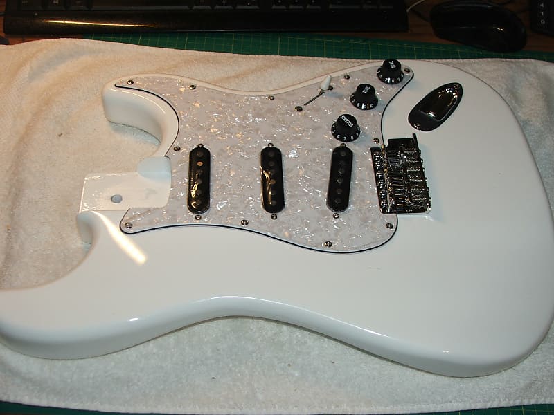 White Loaded Strat Style Body....alnico pickups...big block | Reverb