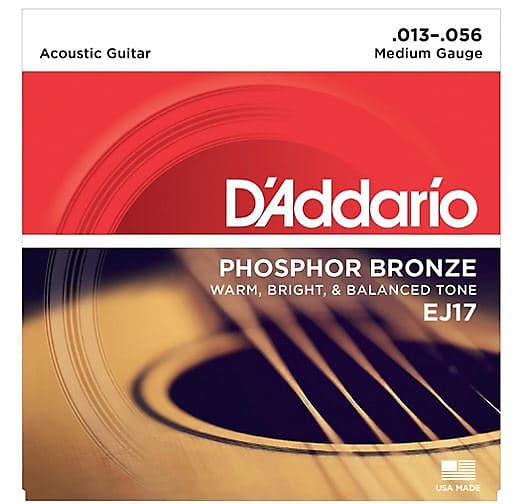 D'Addario EJ17 Phosphor Bronze Medium Acoustic Strings Single-Pack image 1