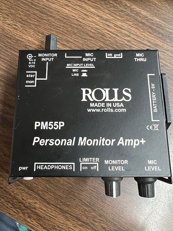 Used ROLLS Personal Monitor Amp+ PM55P Limiter/Battery Reverb