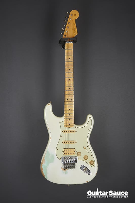 Fender Custom Shop LTD 60 Stratocaster HSS Lighting Heavy Relic Olympic White Over Faded Surf Green Used (Cod. 1476UG) 2012 image 1