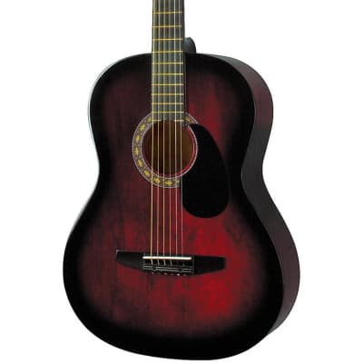 Rogue Starter Acoustic Guitar Red Burst 7/8 scale for kids Guitar or aspiring guitarists image 1