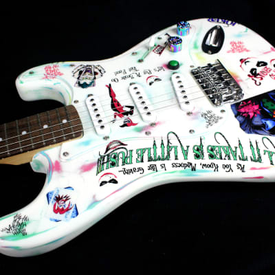 Custom Painted and Upgraded Fender Squier Stratocaster (Aged and Worn) With Graphics and Matching Headstock image 18