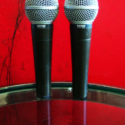 Two vintage American 1980's Shure SM58 Handheld Cardioid Dynamic Microphones Low Z w accessories image 14