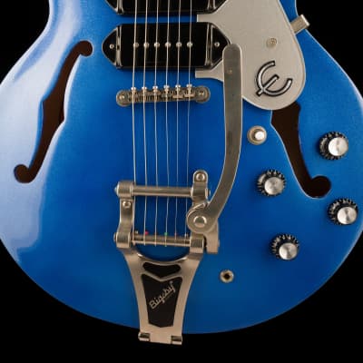Used Epiphone Limited Edition Riviera Custom P93 Royale Chicago Blue Pearl with Gig Bag image 5