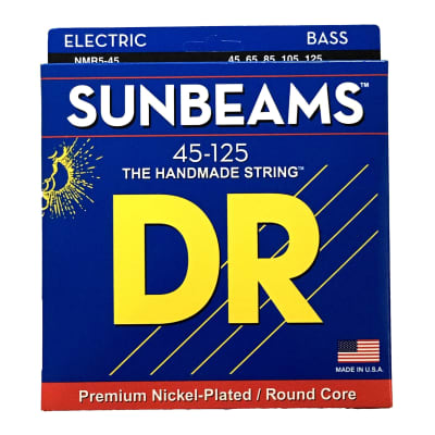 DR NMR5-45 Sunbeams, 5-String (45-125) Bass Strings, Premium Nickel-Plated / Round Core image 2