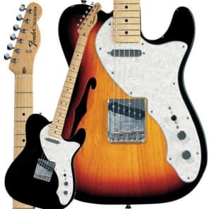 Fender Classic Series 69 Thinline Tele Hollow Body Electric Guitar (Black) image 3