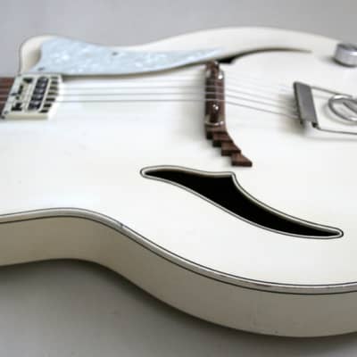 1958 Famos Art-Deco Jazz Thinline (Gibson ES-275 model) - White - Restored and upgraded image 8