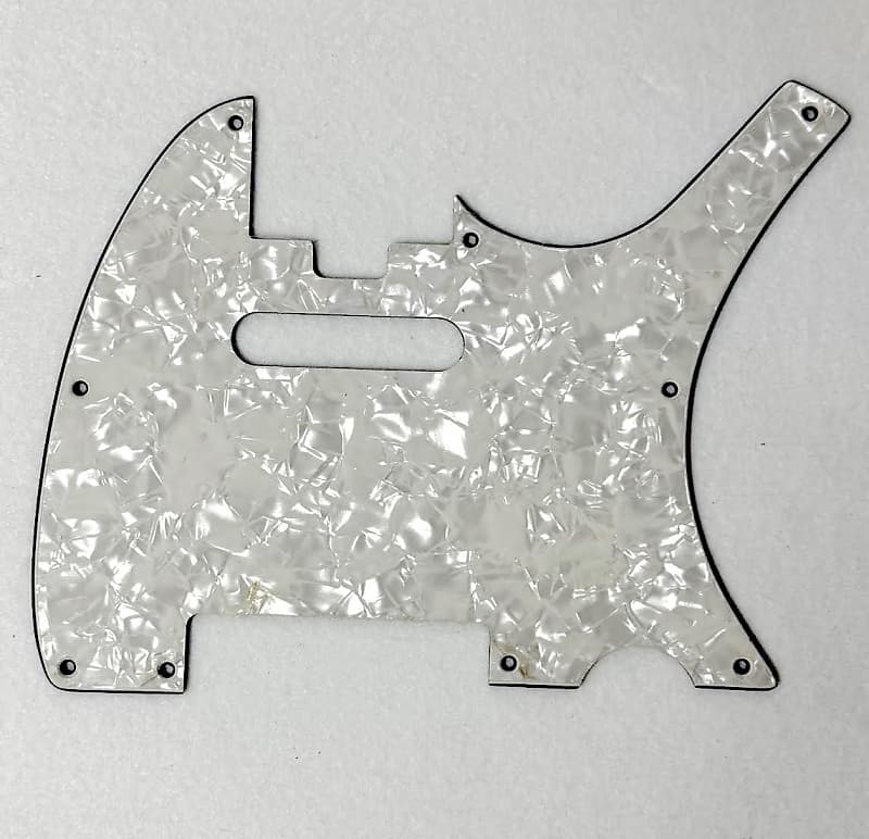 Pickguard for Telecaster-Type Guitar, 9 Hole, 3-Ply, White Pearl image 1