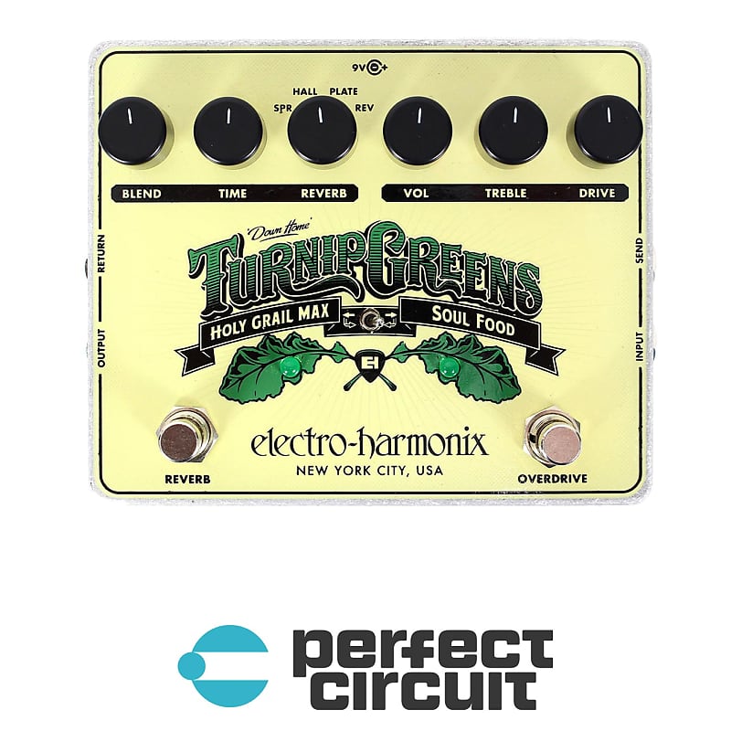 ElectroHarmonix Turnip Greens Overdrive + Reverb Pedal Reverb