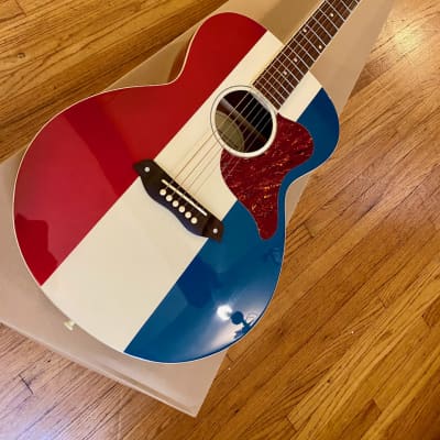Vintage Buck Owens Acoustic Guitar Red, White+Blue By Fender Americana New In Box, Old Stock Harmony image 2
