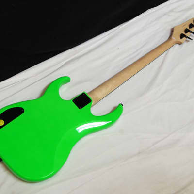 DEAN Custom Zone 4-string BASS guitar new w/ Hard CASE - Florescent Nuclear GREEN image 6
