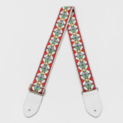 HipStrap Stained Glass Red Vintage Style Guitar Strap + Free Shipping image 2