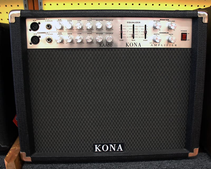 Kona KAA60 Acoustic Guitar Amplifier Black w/ 60-Watt RMS, 2-Channel image 1