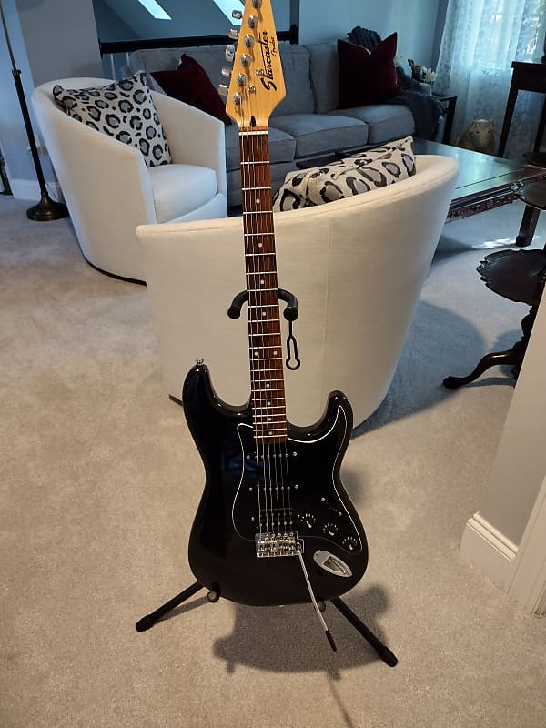 Fender Starcaster 2004 Triple Black Sparkle Reverb