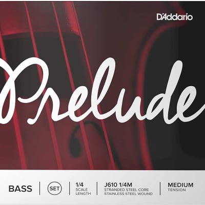 D'Addario J610 Prelude Bass 1/4"" Scale String Set image 3