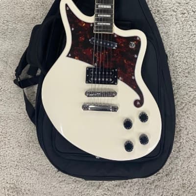 D'Angelico Premier Bedford Solid Body Electric Guitar, Antique White w/Bag image 9