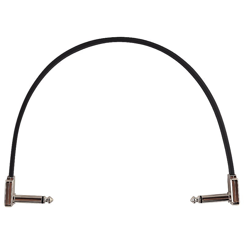 Ernie Ball P06227 Flat Ribbon Right Angle 1/4" TS Patch Cable - 12" image 1