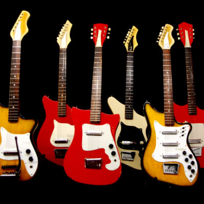 ALAMO Guitar Collection. 6 Guitars sold as single lot. 1964-67. Rare. Collectible. 5 Fiesta, 1 Fury. image 1
