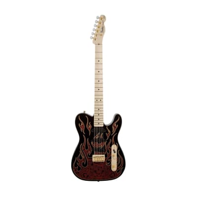 Fender James Burton Telecaster Electric Guitar w/Case, Maple Neck, Red Paisley Flames for sale