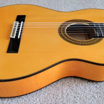 Cordoba 55FCE Spanish Thinbody Gipsy Kings Acoustic Electric Guitar, Honey Amber, HumiCase Hard Shell Case image 4