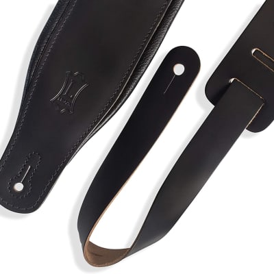 Levy's Leathers 3" Wide Amped Leather Series Guitar Strap with Foam Padding and Garment Leather Backing; Black (M26PD-BLK) image 2
