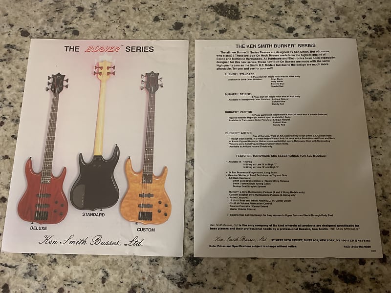 Ken Smith Burner Bass Brochure 90’s