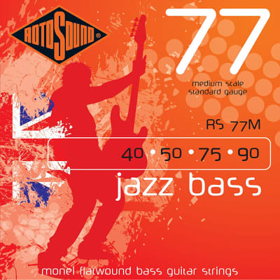 Rotosound RS77M Jazz Bass Monel Flat Wound Strings 40-90
