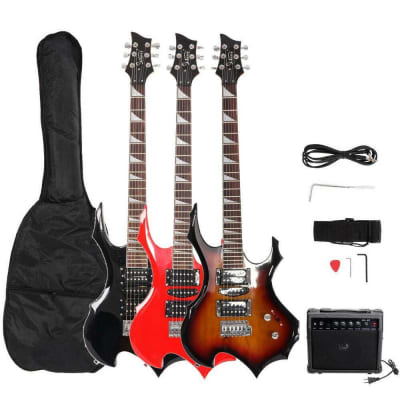 3 Color Practice Basswood Electric Guitar with Bag AND 20W Amp image 3