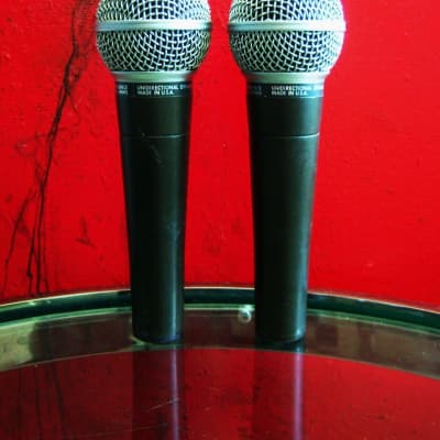 Two vintage American 1980's Shure SM58 Handheld Cardioid Dynamic Microphones Low Z w accessories image 15