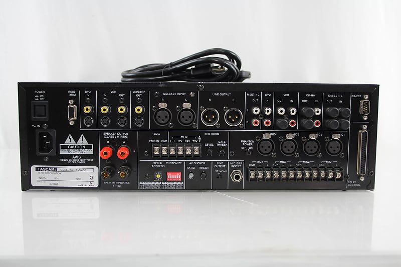 TASCAM AV-452 PRESENTATION MIXER/AMPLIFIER with REMOTE | Reverb