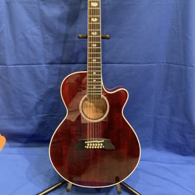 Takamine TSP158C-12 Thinline 12-String Acoustic Guitar See Thru Red Gloss image 3
