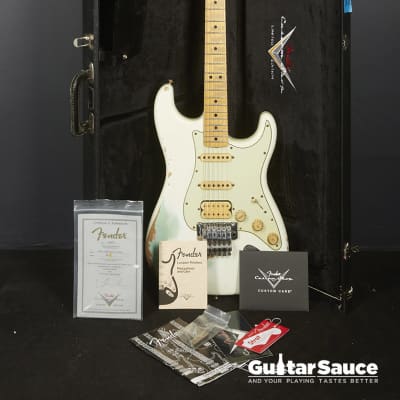 Fender Custom Shop LTD 60 Stratocaster HSS Lighting Heavy Relic Olympic White Over Faded Surf Green Used (Cod. 1476UG) 2012 image 17