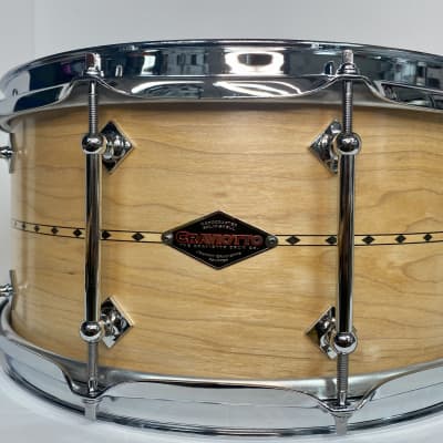 Craviotto Maple Snare Drum - 6.5" x 14" - in Natural Satin with Maple Inlay image 2