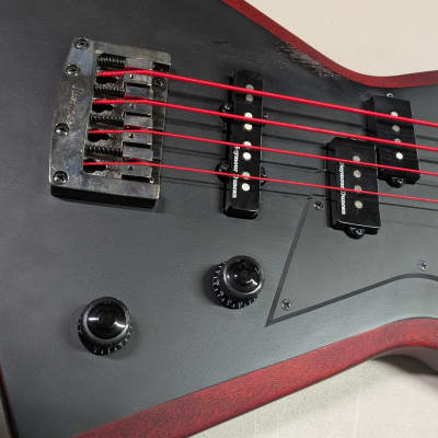 Ibanez MDB5-OXB Mike D'Antonio Signature Destroyer Bass 2022 - 2023 - Oxblood Weathered Black - DR Red Devil Stings and custom case image 5