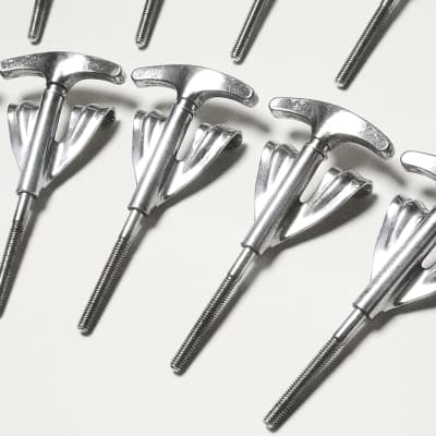 Set of (20) Ludwig Bass Drum Tension Rods & (20) Claws, Chrome - 1960's / ALL STRAIGHT image 18