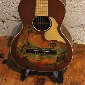 1920s Stromberg-Voisinet (Kay) Hawaiian Themed Parlor Guitar - Very Cool! image 6