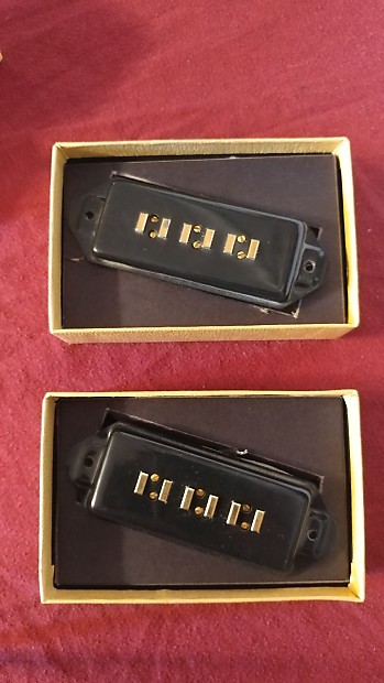 Seymour Duncan Alnico V Staple P90 Set Gold Dogear Gibson Black
