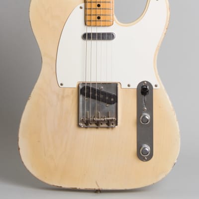 Fender Telecaster Solid Body Electric Guitar (1955), ser. #7792, original tweed hard shell case. image 3