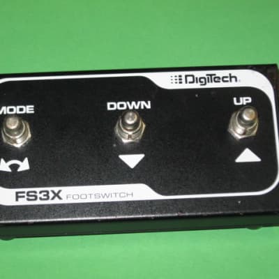 used (less than light average wear) DigiTech FS3X Footswitch (Black Casing with White & Black Graphic) NO box / NO paperwork (NOTE: you need a TRS STEREO Cable - NOT included - for this footswitch to work) image 1