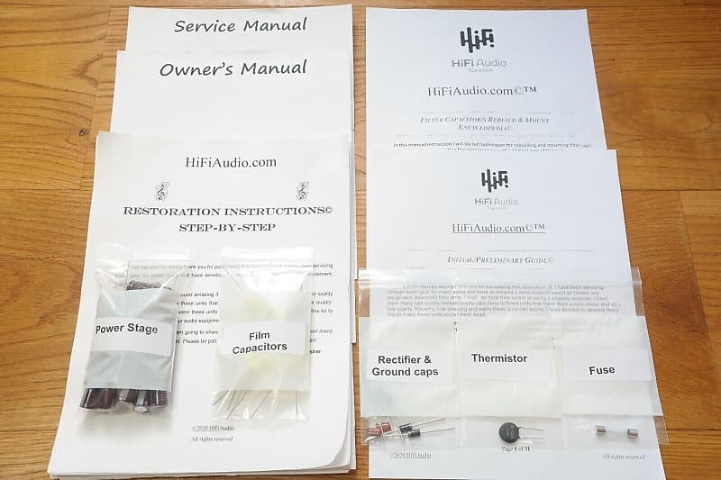 McIntosh MC225 restoration kit filter capacitor repair rebuild fix  			